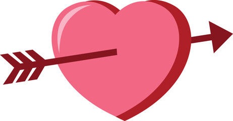  Lovestruck or arrow through heart valentines day vector icon