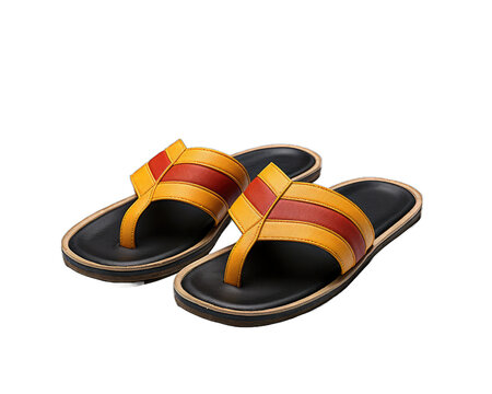 A photo of a men Flip flops isolated on white background. Sandal Shoes on  png transparent background