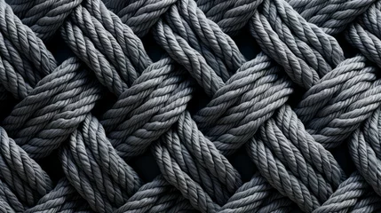 Woven rope pattern intertwined with steel in retro sailor style.