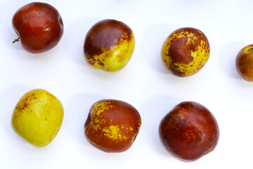 Fresh jujube fruit on white background