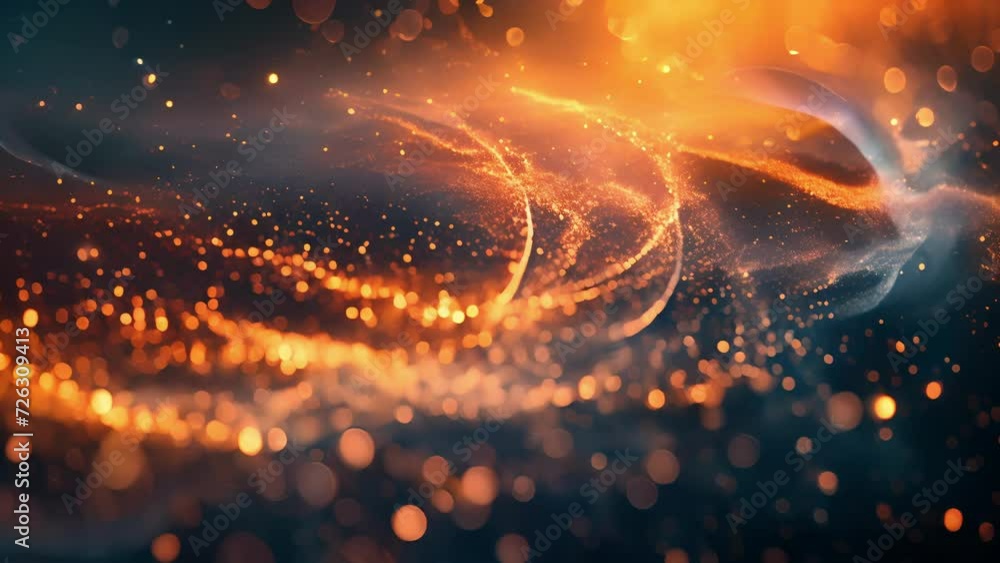 Poster in this artistic depiction of music particles swirl and collide composing a unique and captivating v