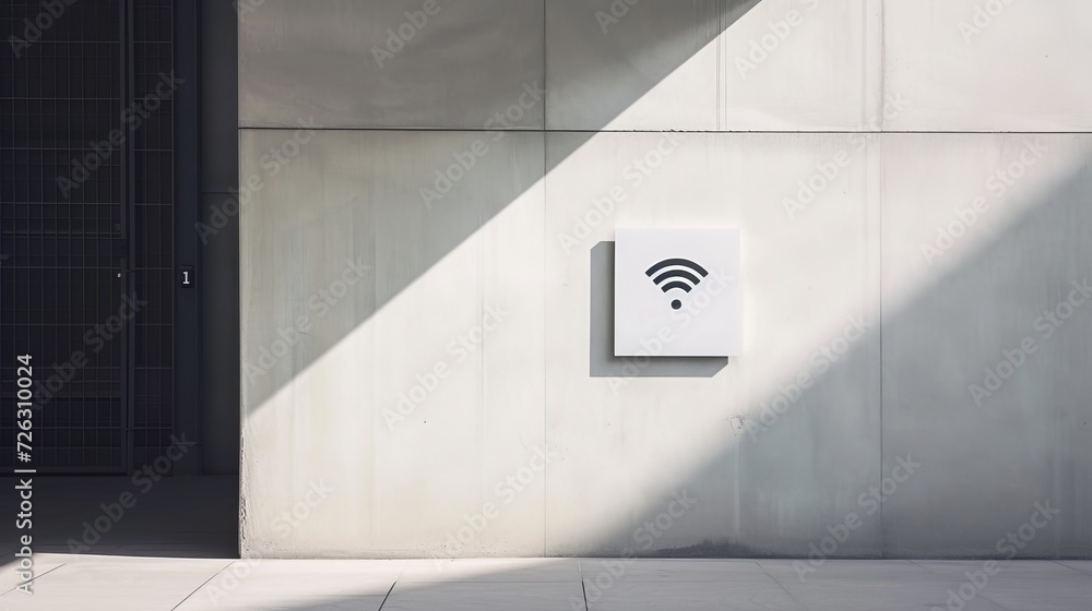 Poster embracing simplicity: wireless signs in a minimalist setting