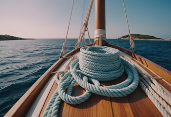 Obraz premium Luxury yacht tackle during the ocean voyage