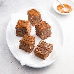 Homemade chocolate layered cake