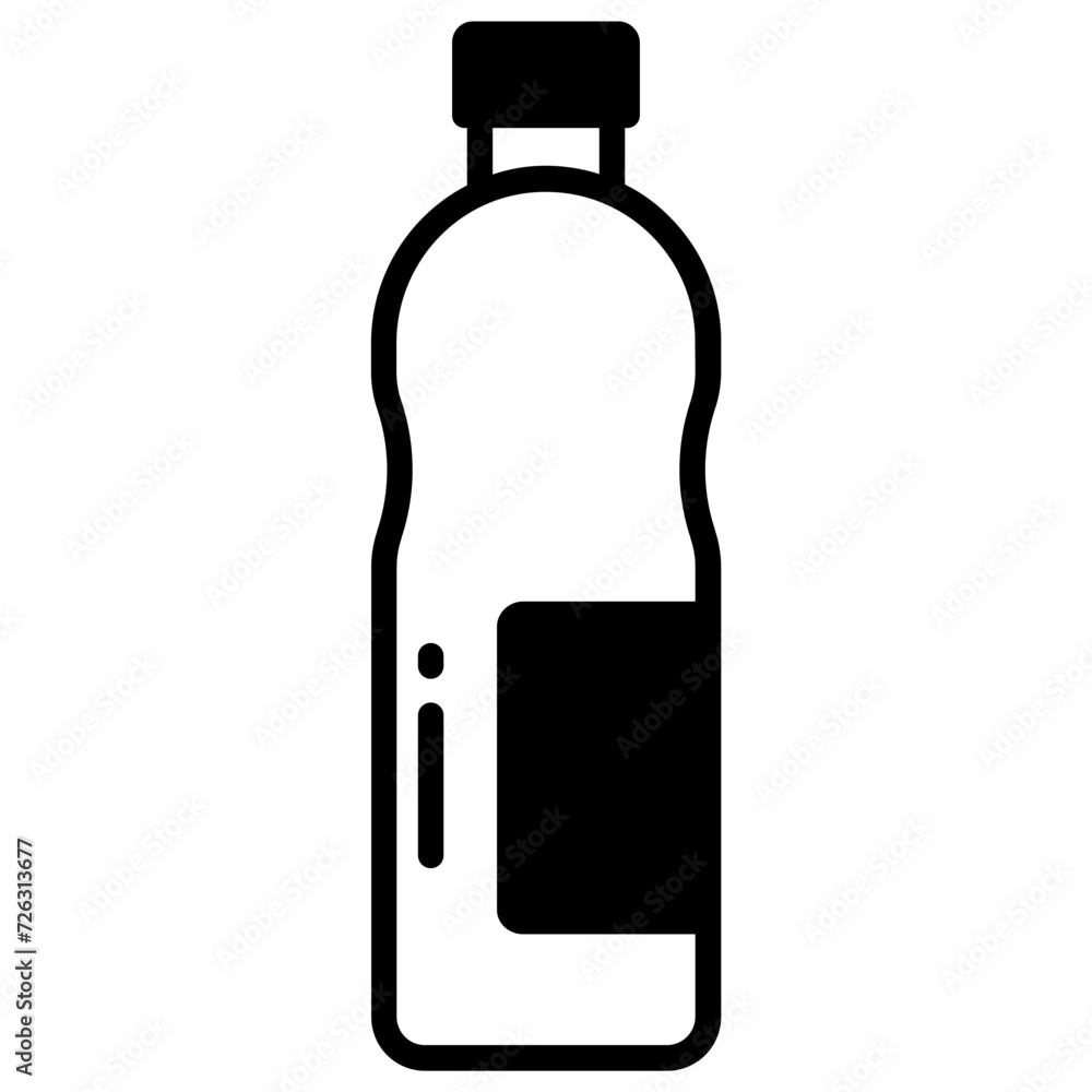 Poster Water bottle glyph and line vector illustration