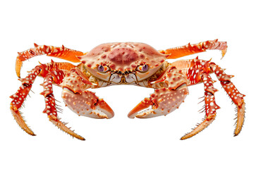  Close up of beautiful king crab isolated on tansparent background