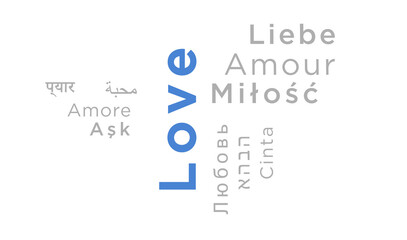 Love kinetic text abstract concept illustration