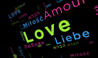 Love kinetic text abstract concept illustration