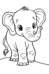 Naklejka premium Coloring Pages Elephants