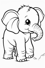 Naklejka premium Elephant Coloring Pages