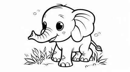 Naklejka premium Elephant Coloring Pages
