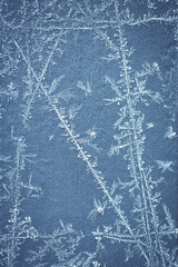 Frosted Patterns On Glass After A Haw Frost