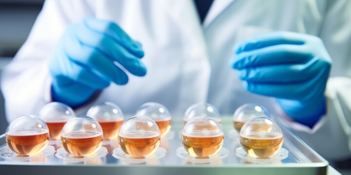 Scientist Conducting Quality Control Tests On Chicken Eggs In A Laboratory. Сoncept Egg Quality Testing, Laboratory Research, Chick Embryo Development, Microbiological Analysis, Egg Safety Standards