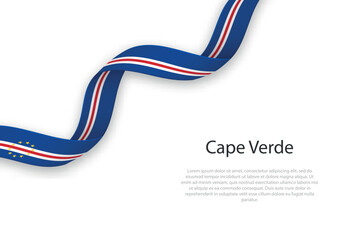 Waving ribbon with flag of Cape Verde