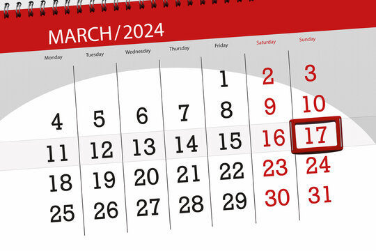 Calendar 2024, deadline, day, month, page, organizer, date, March, sunday, number 17