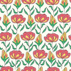 seamless pattern with roses. minimal summer pattern for textile design.