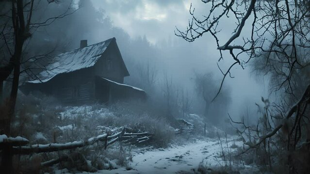 Every breath creates a small cloud of mist, as if the villagers abandoned souls still linger in the frigid air. Fantasy animation