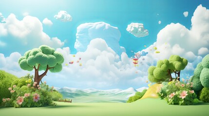 3d cartoon background for children