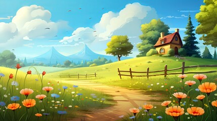 3d cartoon background for children