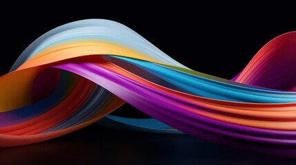 abstract colorful waves on a dark background