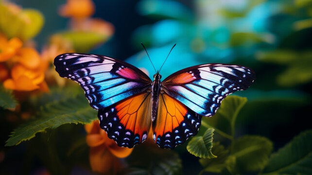 Macro photo of a beautiful butterfly