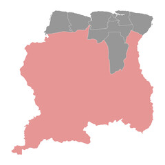Sipaliwini District map, administrative division of Suriname. Vector illustration.