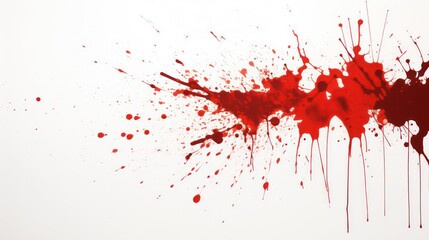 red paint splash on a white background