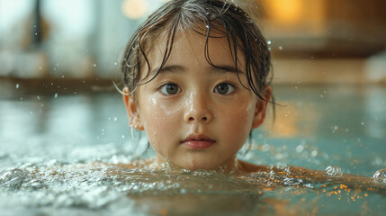 Fototapeta premium Learning to swim