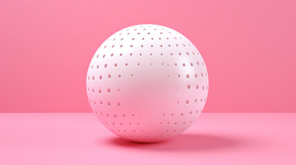 Fototapeta na wymiar White sphere over a geometric pink background