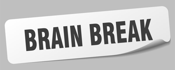 brain break sticker. brain break label