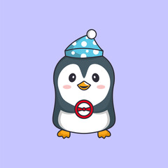 cute penguin logo cartoon