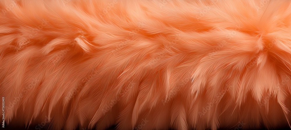Poster trendy peach feather texture close up abstract macro apricot fluffy feather background