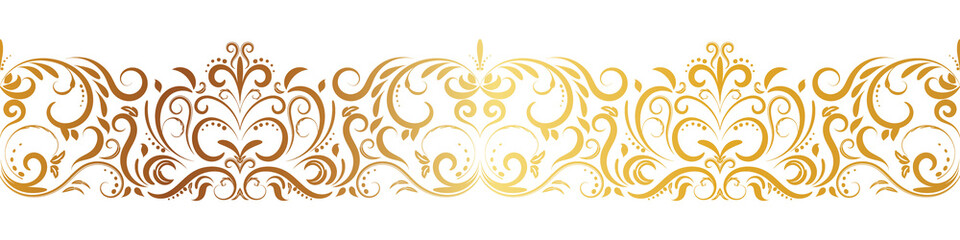 abstract floral border seamless golden paper border woodcarving decorative pattern