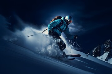 Person skiing in the snow