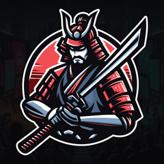 Free High Quality Samurai warrior mascot logo esport team