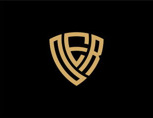 OER creative letter shield logo design vector icon illustration