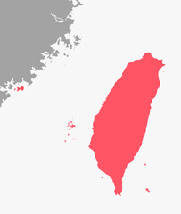 Taiwan and Taiwan Strait map illustration