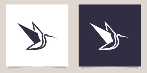 stork logo design vector