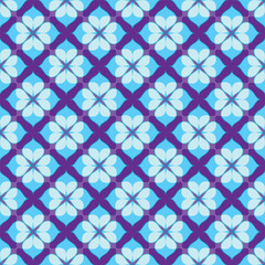 Vector seamless spring festive pattern of blue flowers on a violet background