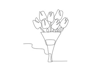 A very beautiful bouquet of tulips