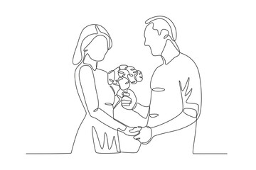 A couple celebrates their anniversary