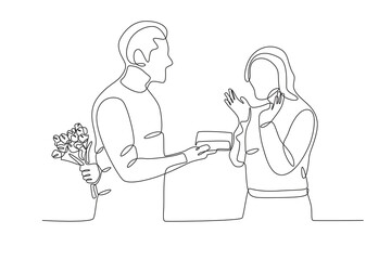 A woman was given a gift in the form of a ring