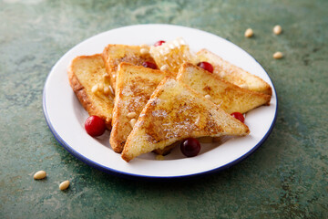Traditional homemade French toast
