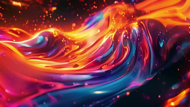 With its bold and dynamic portrayal of fiery synth waves this abstract imagery incites a sense of excitement and exhilaration immersing viewers in an otherworldly realm of
