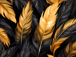 black gold feather background