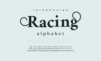 Racing Abstract modern urban alphabet fonts. Typography sport, technology, fashion, digital, future creative logo font. vector illustration - obrazy, fototapety, plakaty