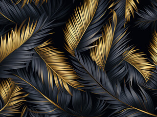 golden palm leaves background