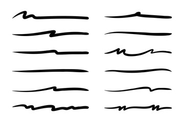 hand drawn underline collection, vector illustration.