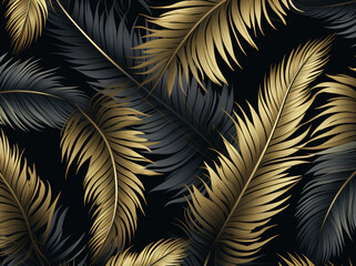 golden palm leaves background