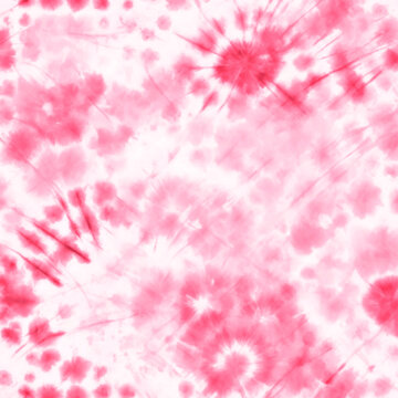 Shibori, tie dye, abstract batik brush pattern design. Dirty ink background.Pink tie dye background.